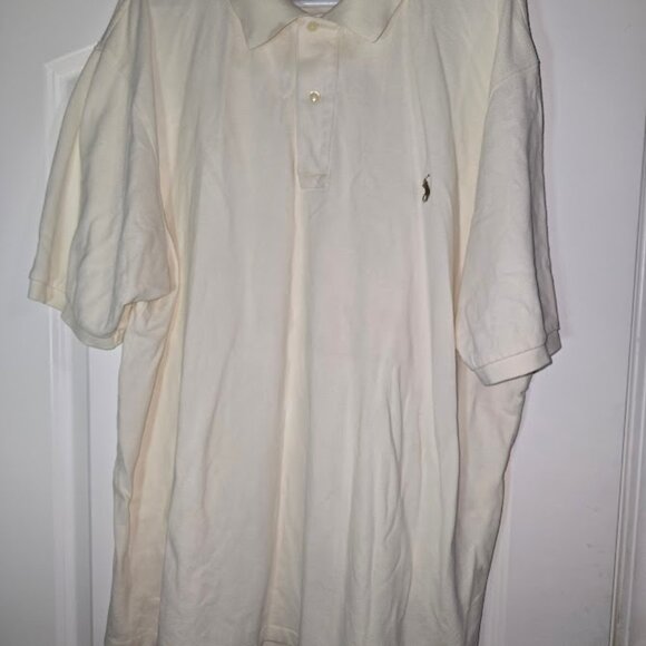 Polo Ralph Lauren Polo Shirt Cream Color  Sized 2XLT   XXL Tall   Good condition - Picture 1 of 11